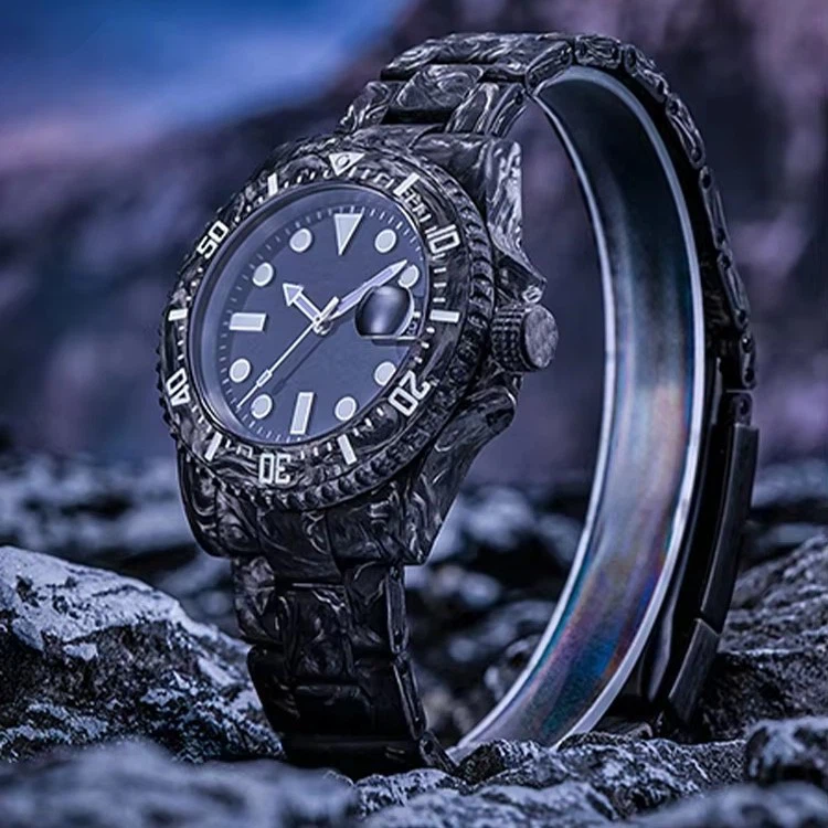 Automatic Mechanical Watches With Carbon Fiber Case Strap