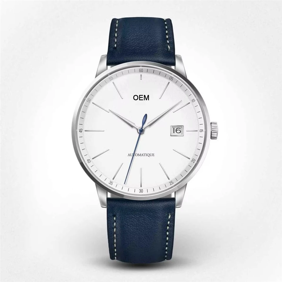 Blue mechanical watch